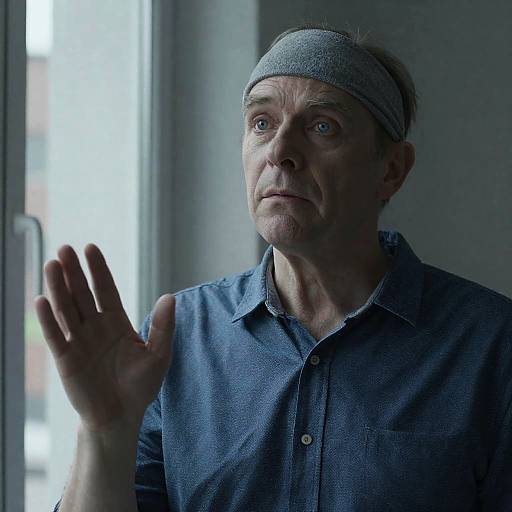 Pensive Middle-Aged Man by the Window