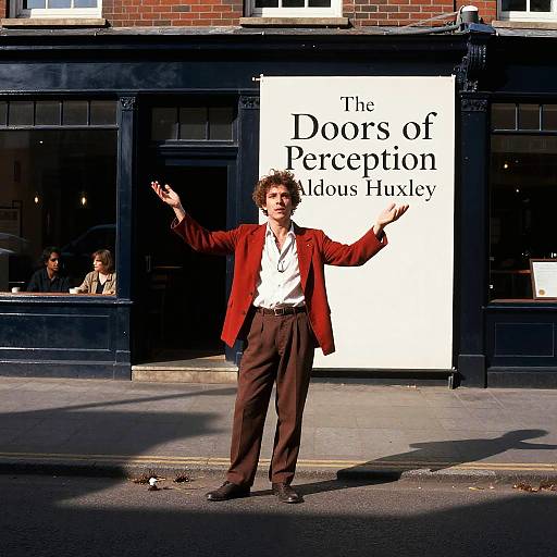 Street Performer in Front of The Doors of Perception Poster