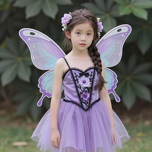 Whimsical Purple Pixie Girl Portrait