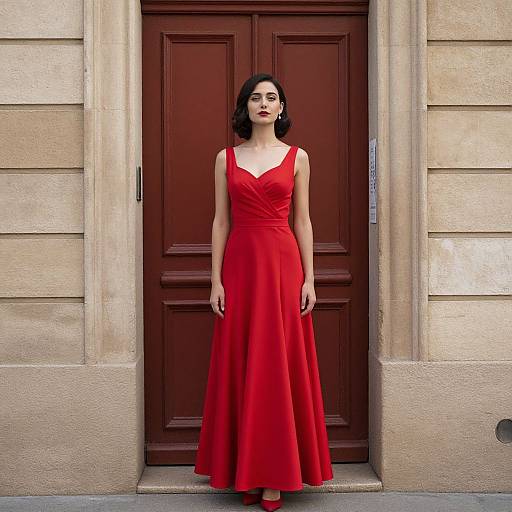 Woman in Red Moulin Rouge Dress