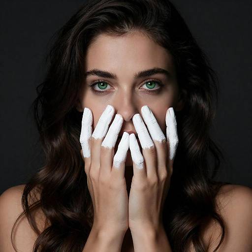 Intense Portrait of a Woman in Darkness