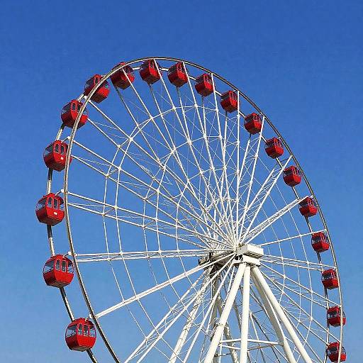 Vibrant Ferris Wheel Under Blue Sky