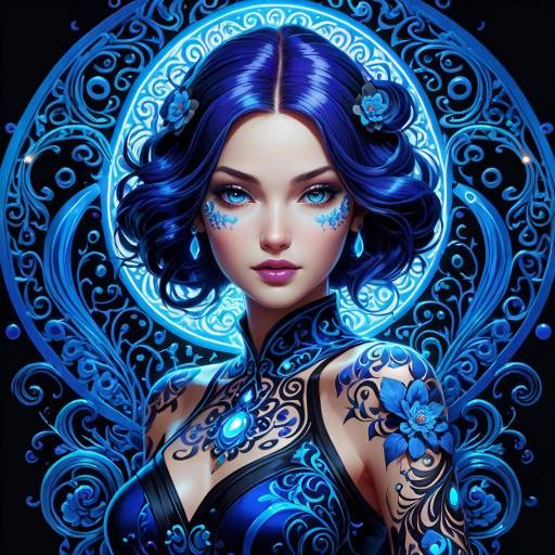 Bold Woman with Nature-Inspired Tattoos