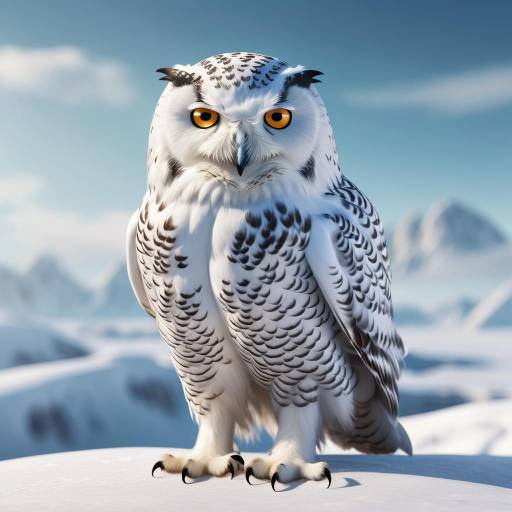 Elegant Snowy Owl in Arctic Tundra Elegant Snowy Owl in Arctic Tundra