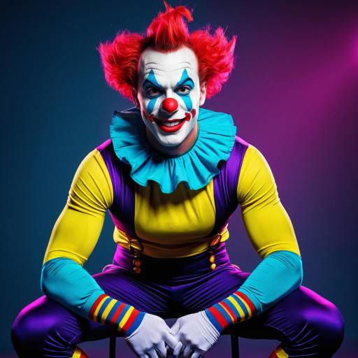 Vibrant Male Clown in Spandex Pose
