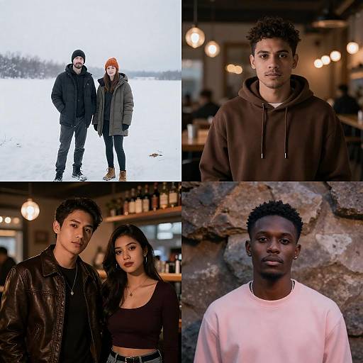 Diverse Group of Young Adults in Various Settings