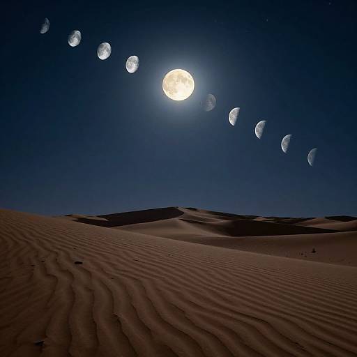 Desert Night with Ten Moons