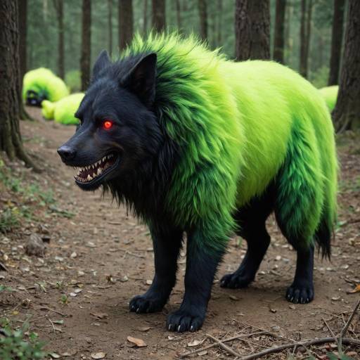 Feral Beast Erupting from Forest Shadows