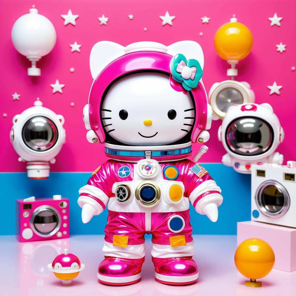 Playful Hello Kitty as Astronaut