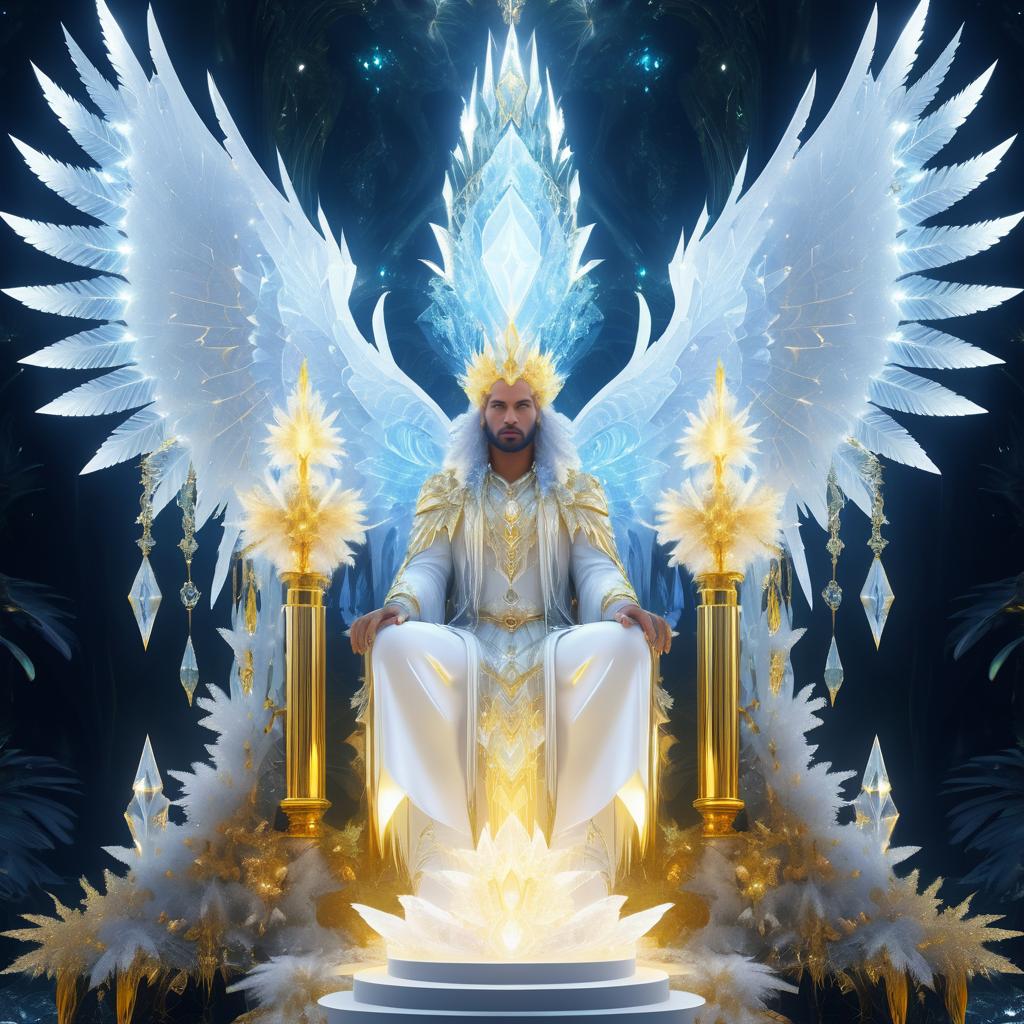 Ethereal Angel in Crystal Forest