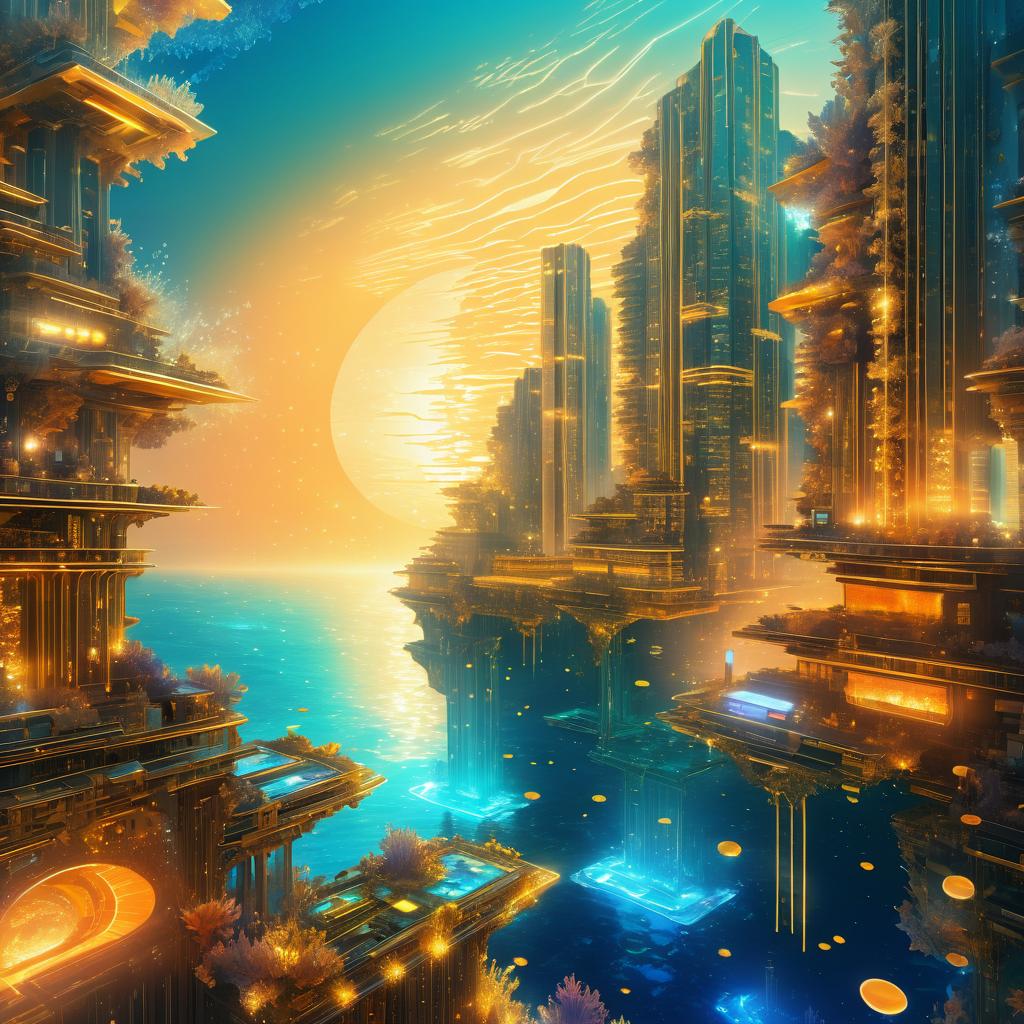 Futuristic Cybernetic Ocean Art