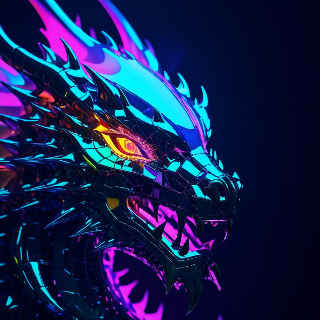 Cinematic Dragon: Neon Dreamscape Illustration