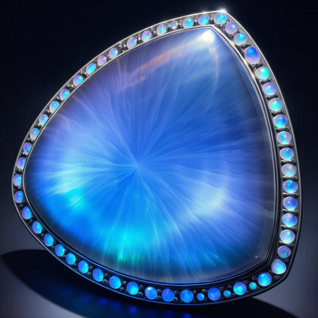 Glowing Moonstone on Dark Background