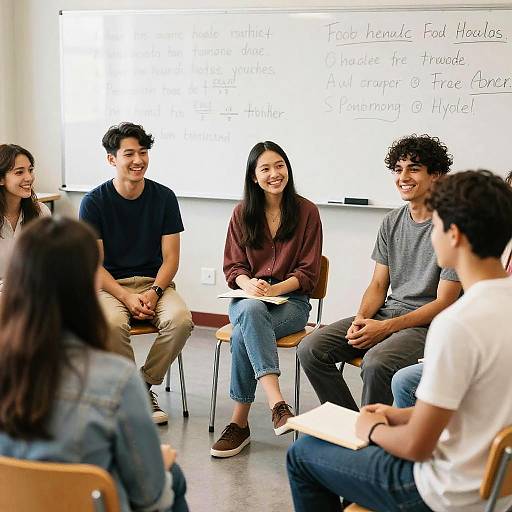 Diverse Adults Discussing Theme in Classroom