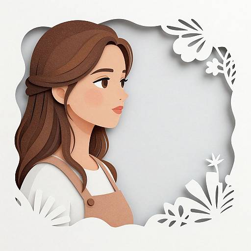 Paper Cut Editorial Woman Illustration