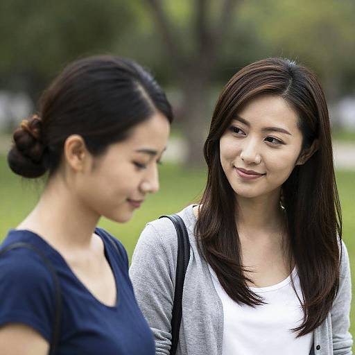 Two Women in a Serene Park Setting