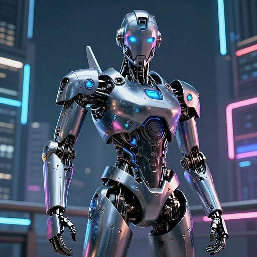 Confident Futuristic Cyberpunk Robot