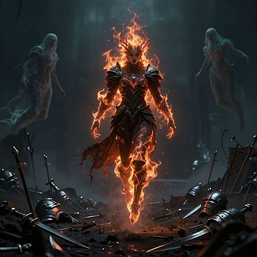 Azazael Over Desolate Battlefield