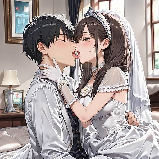 Romantic Marriage Kiss