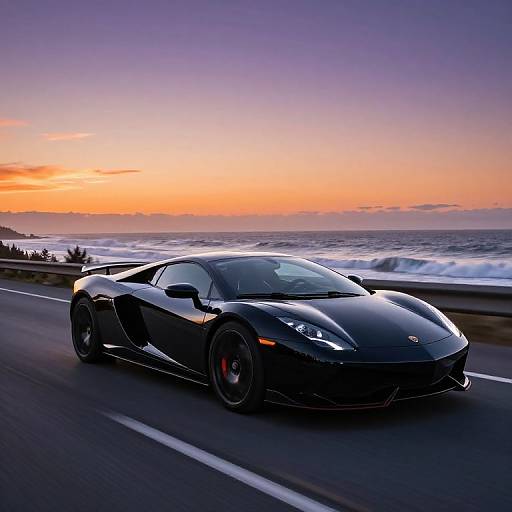 Sleek Sports Car on Coastal Highway