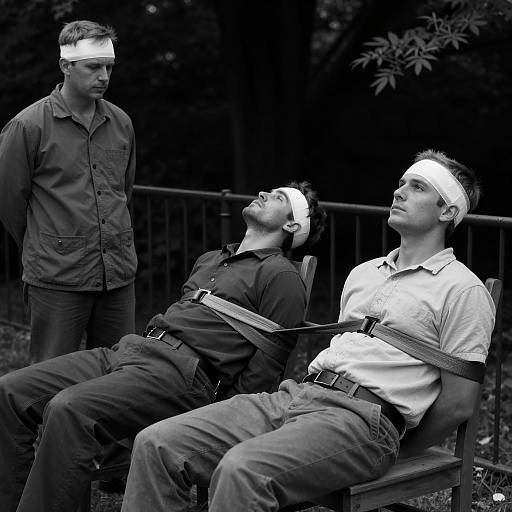 Dramatic Black-and-White Outdoor Scene