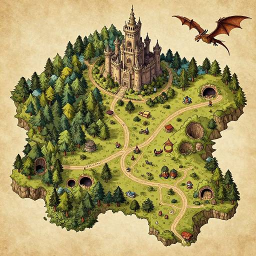 Hand-Drawn Fantasy DnD World Map