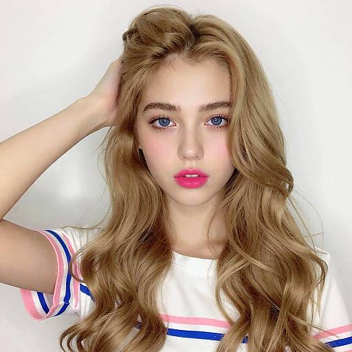 Colorful Portrait of Blonde Woman