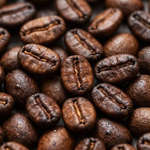 Close-Up of Roasted Coffee Beans
