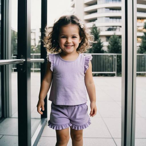 Smiling Toddler Girl in Lilac Outfit