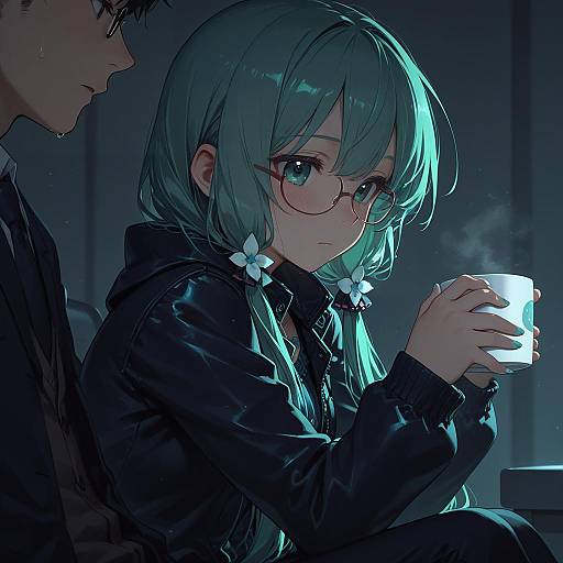 Illustration of Gumiya, vocaloid in the style of Jingai modoki