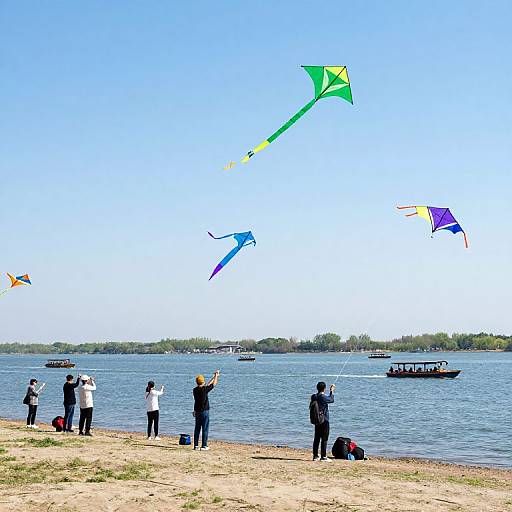 Kite Flying by Serene Lakeside