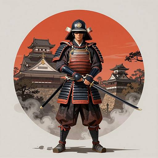 Majestic Samurai Warrior in Armor