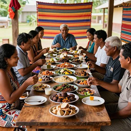 Samoan Feast in Open-Air Setting