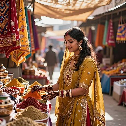 Indian Girl in Vibrant Jaipur Market
