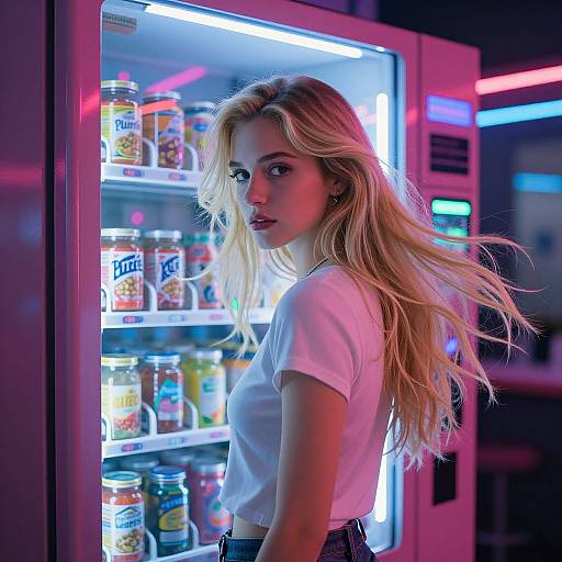 Neon Glow: Retro-Futuristic Vending