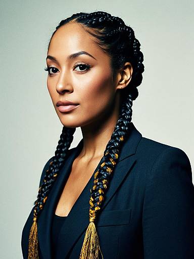 Woman with Braided Hairstyle and Blazer