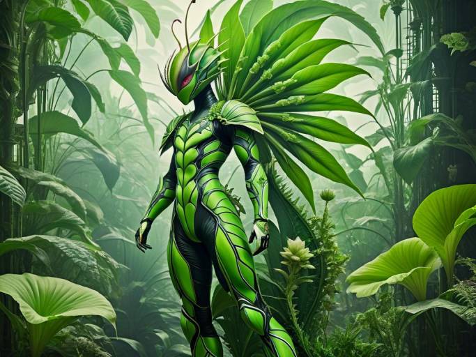 Biopunk Male Figure in Vintage T-Pose