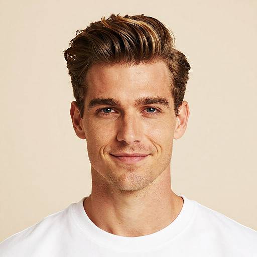 Artistic Side-Parted Man Portrait