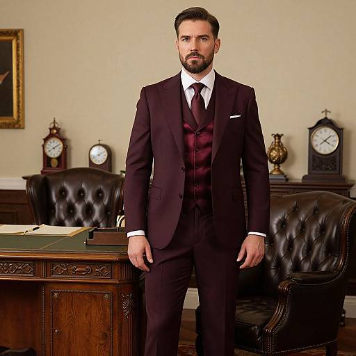 Timeless Burgundy Executive Elegance
