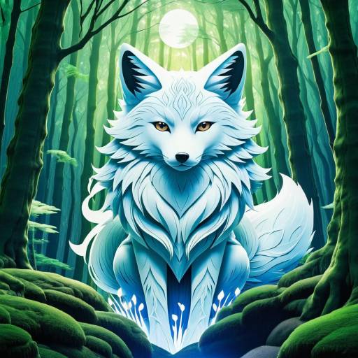 Mystical Fox Spirit in Forest