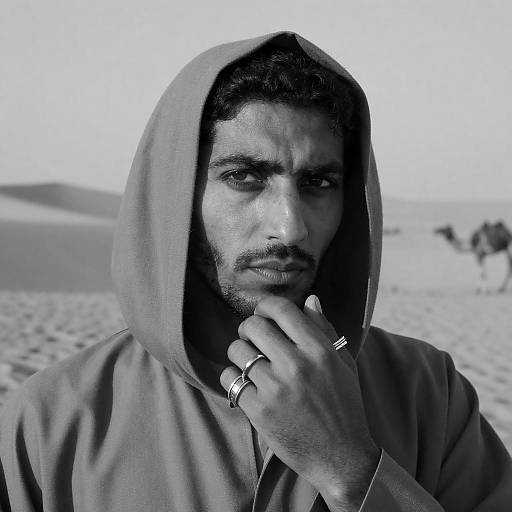 Mysterious Man in Desert Shadows