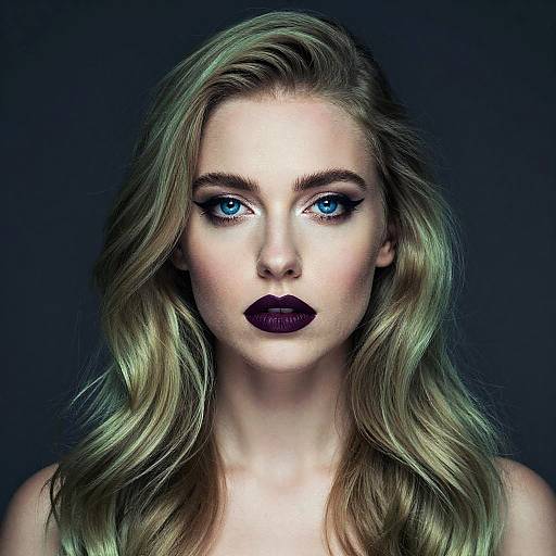 Surreal Portrait of Woman with Blue Eyes