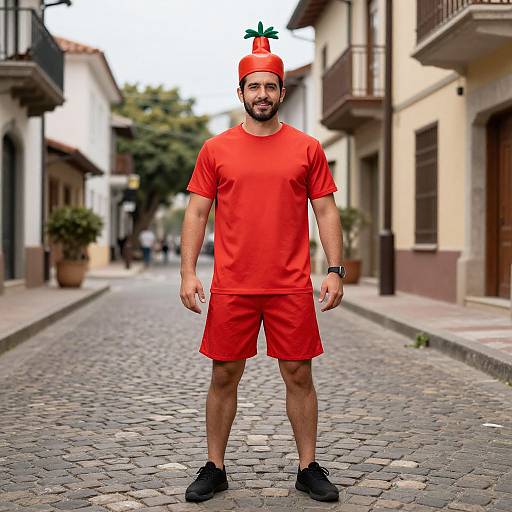 Spicy Salsa Man Costume on Street