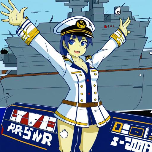 Illustration of Admiral (warship girls r), warship girls r in the style of Ogros