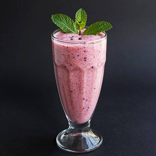 Berry Smoothie with Mint Garnish