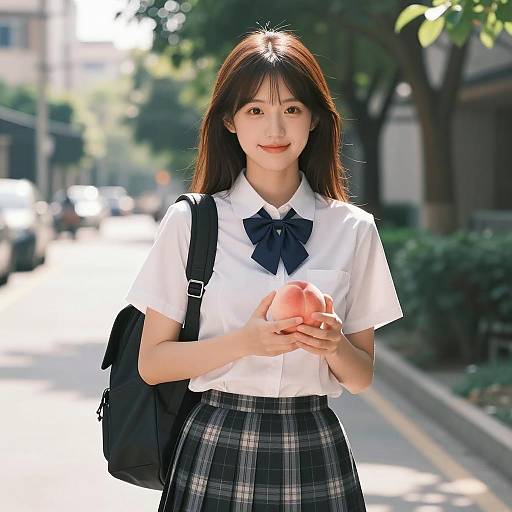 Sunlit Portrait of an Asian Woman