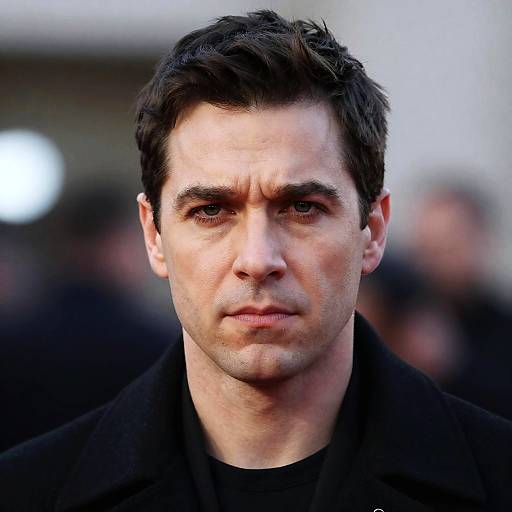 Close-Up Portrait of a Serious Man