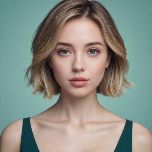 Portrait of Young Blonde Woman with Green Eyes