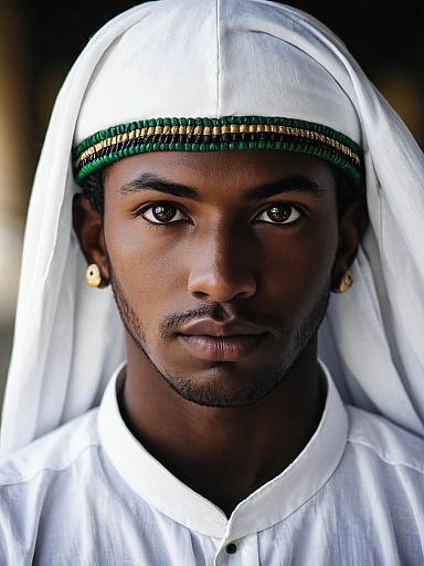 Portrait of Young Arab Man in Traditional Dress