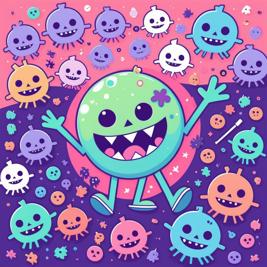 Adorable Kawaii Zombie Halloween Illustration